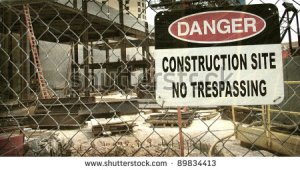 Vintage Construction Site No Trespassing Sign